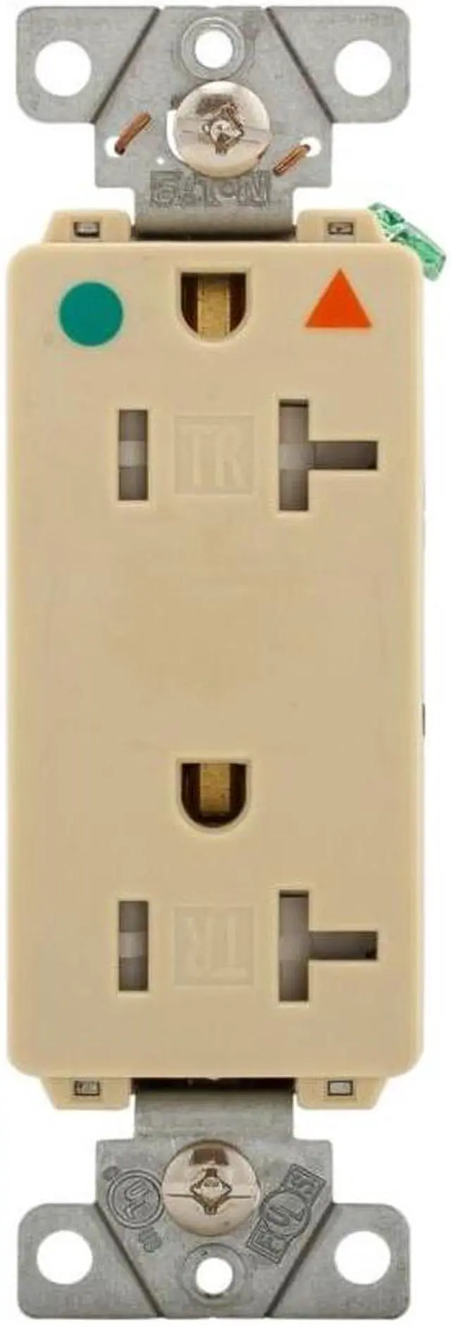 Main image of Eaton TRIG8362V Extra Heavy-Duty Hospital Grade duplex receptacle, 20A, 125V, Ivory, Tamper Resistant, Terminal Guards, Isolated Ground, Healthcare and Hospital