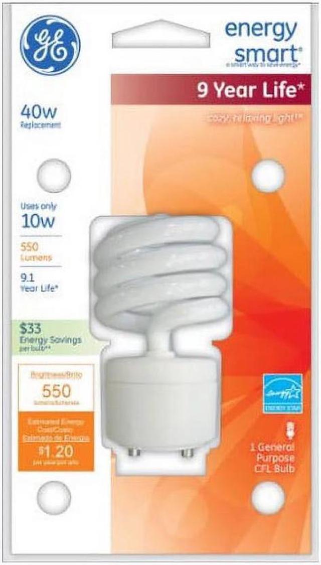 Alt view image 2 of 7 - GE 10W CFL GU24 Plug-In base Soft White Compact Fluorescent bulb