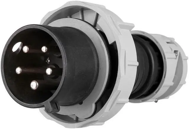 Alt view image 2 of 6 - Eaton Arrow Hart AH530P5W Pin and Sleeve plug, 30A, 4-Pole, 5-Wire, 600V, Black, IP69K, IP67