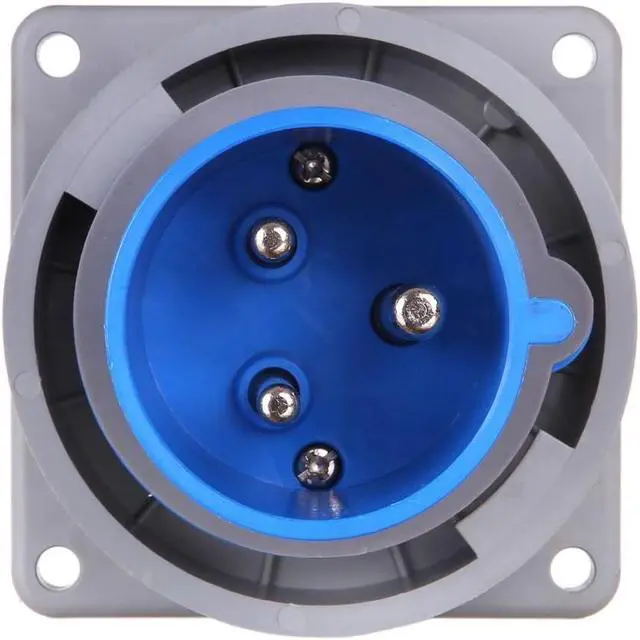 Main image of Eaton Arrow Hart AH332B6W 32 Amp Pin and Sleeve Inlet, 2-Pole, 3-Wire, 220V-240V, Blue, IP69K, IP67
