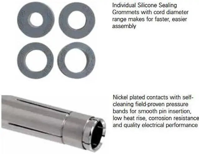 Alt view image 6 of 6 - Eaton Arrow Hart AH530P5W Pin and Sleeve plug, 30A, 4-Pole, 5-Wire, 600V, Black, IP69K, IP67