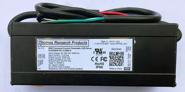 Alt view image 2 of 3 - Hubbell PLED96W-027-C3500-D Constant Current LED Driver, dimmable, HL rated for Hazardous Location, Aluminum housing