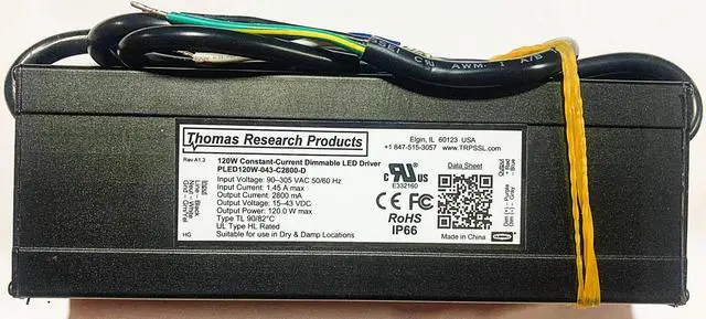 Alt view image 3 of 3 - Hubbell Thomas Research Products PLED120W-043-C2800-D Constant Current 120W LED Driver Flicker Free High Performance HL Hazardous Location Rated