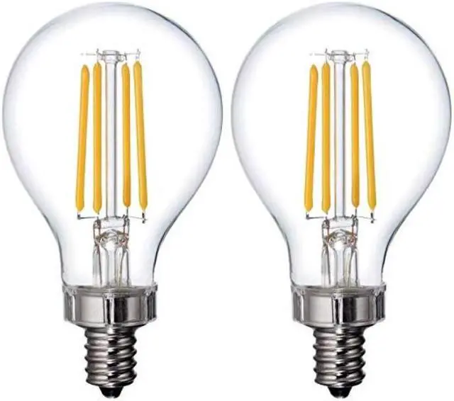 Alt view image 3 of 4 - (2 bulbs) GE Relax HD Soft White 4 watt LED Clear Ceiling Fan Candelabra Base A15 Light Bulbs, 40 watt replacement, Dimmable