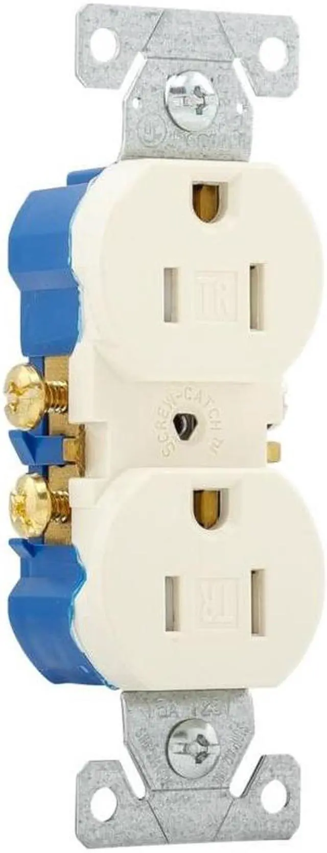 Alt view image 2 of 2 - (quantity of 10) Eaton TR270A Tamper Resistant duplex receptacle, Almond, #14-10 AWG, 15A, flush mount