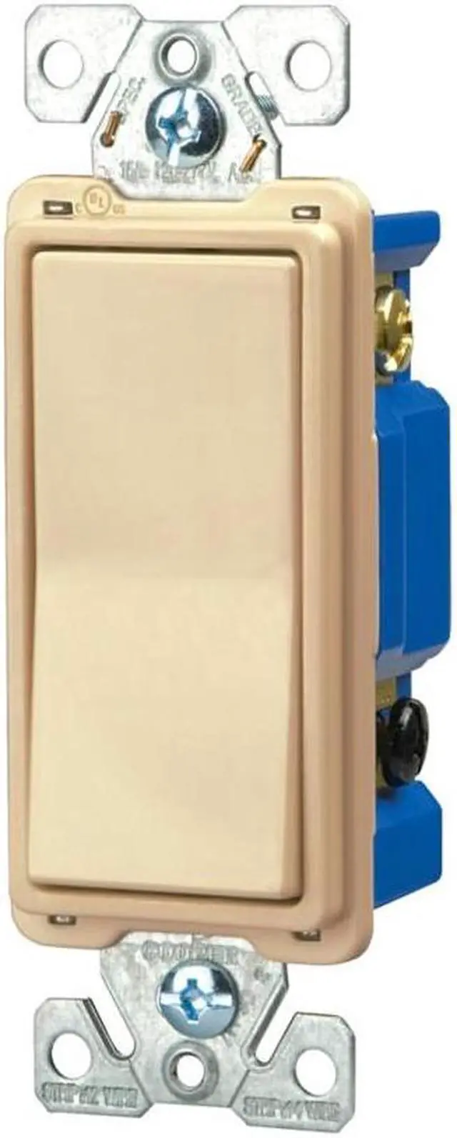 Alt view image 2 of 5 - (case of 6) EATON 7504V-BOX 7500 Decorative Standard Rocker Switch, 120/277 Vac, 15 A, 4 Position, 4-way, Ivory