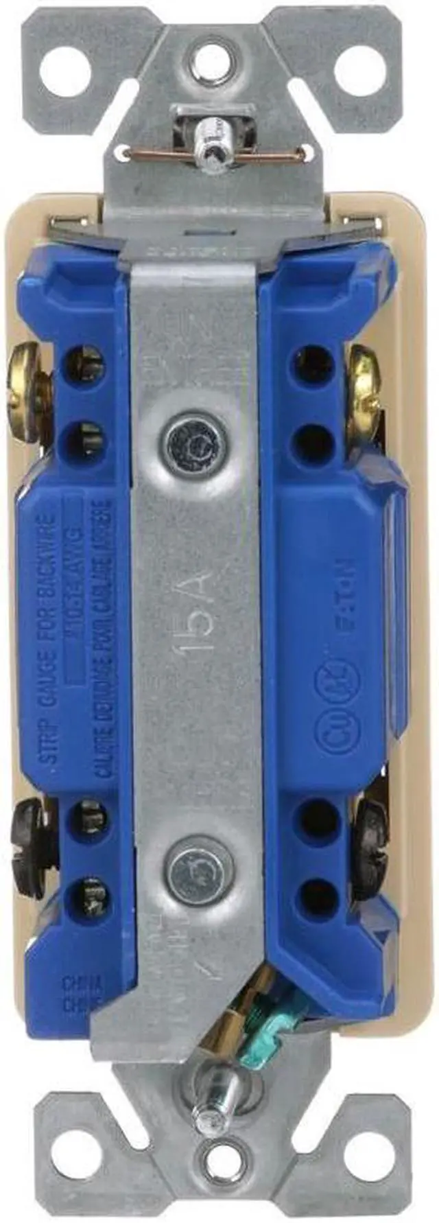 Alt view image 3 of 5 - (case of 6) EATON 7504V-BOX 7500 Decorative Standard Rocker Switch, 120/277 Vac, 15 A, 4 Position, 4-way, Ivory
