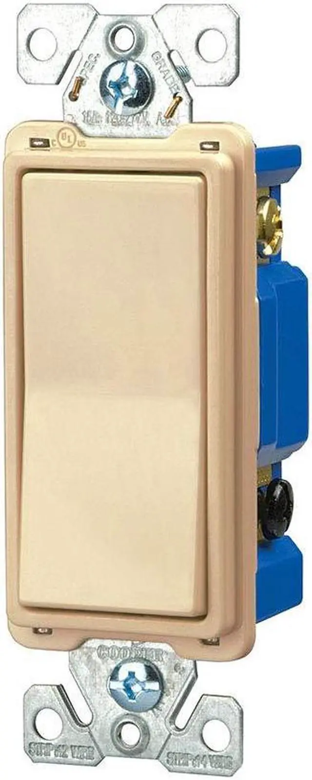 Alt view image 4 of 5 - (case of 6) EATON 7504V-BOX 7500 Decorative Standard Rocker Switch, 120/277 Vac, 15 A, 4 Position, 4-way, Ivory