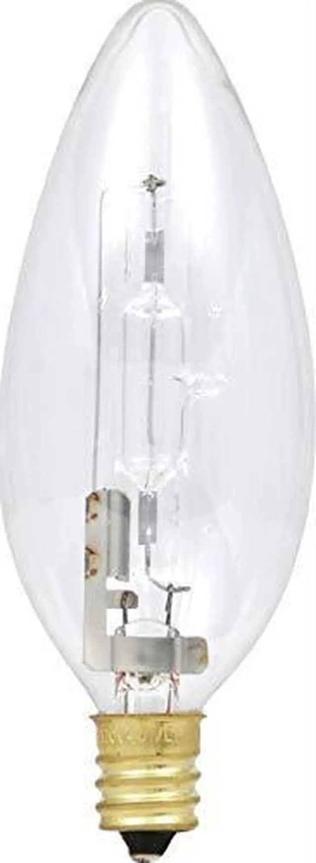 Alt view image 2 of 3 - (2 pack) SYLVANIA Halogen Dcor B11 Light Bulb, 60 watt equivalent, Candelabra Base, 500 Lumens, 2850K, Soft White