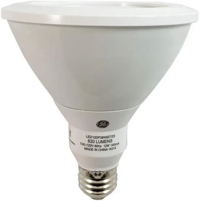 Alt view image 2 of 7 - GE 12w PAR38 Dimmable LED Narrow Flood 25 Warm White 2700k Low Glare Light Bulb