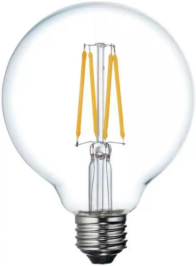 Alt view image 2 of 5 - GE relax HD LED G30 Globe, Soft White, 6 watt, 500 lumens, medium base, dimmable Decorative Clear LED Light Bulb (1 Pack)