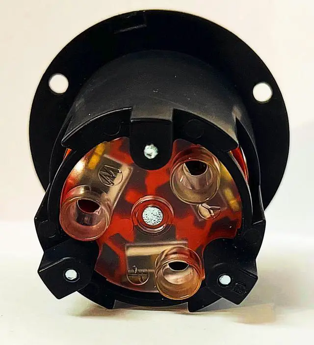 Alt view image 3 of 3 - Eaton Arrow Hart AHCL1020FO Color Coded Locking Flanged Outlet, Orange & Black, Ultra Grip, Three-pole, Three-wire 20 Amp 125/250V