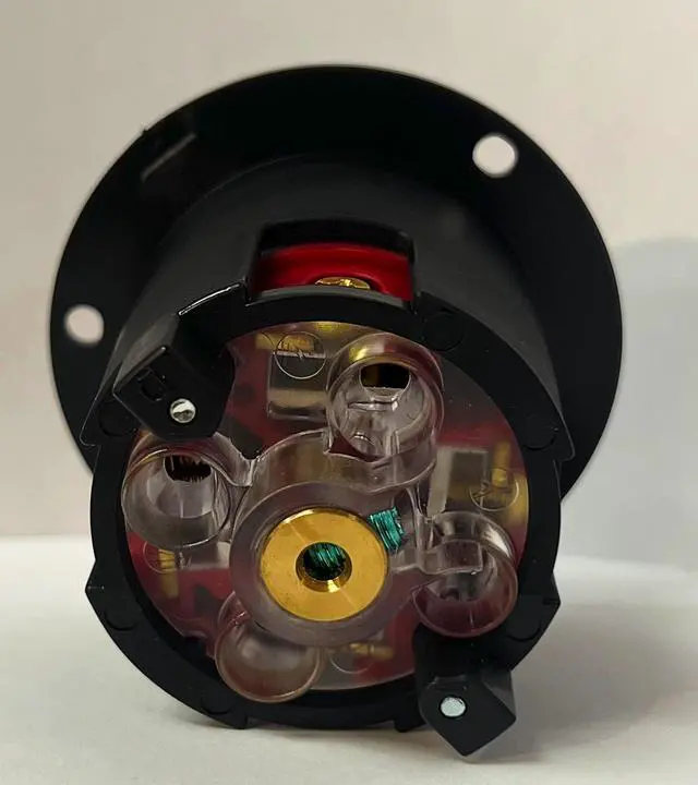 Alt view image 2 of 3 - Eaton AHCL2220FO Locking Flanged Outlet, #14-8 AWG, 277/480V, 20A, Red and Black, Ultra grip, Four-pole, Five-wire