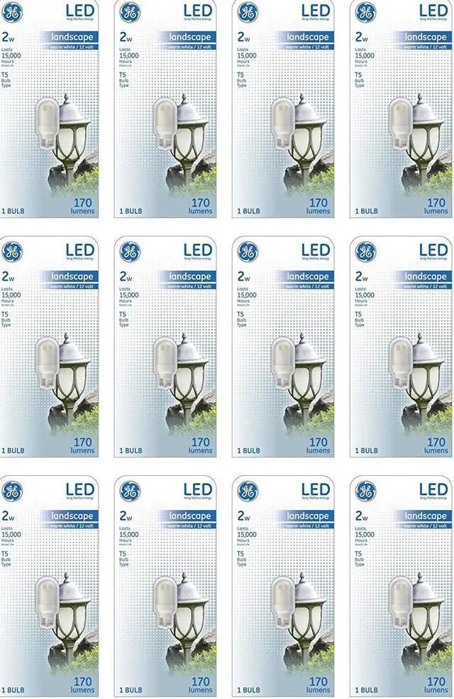 Main image of (case of 12 bulbs) GE 2W LED T5 20 Watt Equivalent 170 Lumens Warm White Wedge LED 3000K Landscape Light