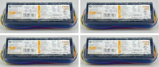 Main image of (case of 4) GE Lighting 68192 Magnetic Ballast, GEM220TS120/2-DIY, 2 lamp 120V ballast, 60 Hz, use with 20/15/15 watt lamps