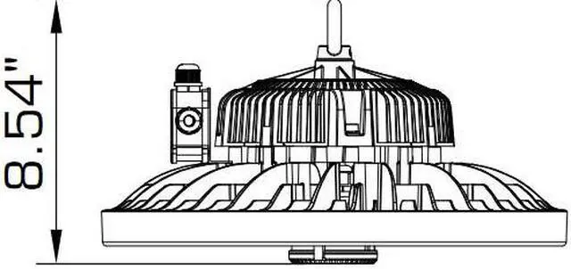 Alt view image 6 of 6 - Hubbell CRN Wet Location LED High Bay CRN-40LX-EDU-OCS, 100 Watt, 14,000 lumen, Replaces 250W HID, 4000K, 120-277V, with microwave occupancy sensor, 0-10V dimming, IP65