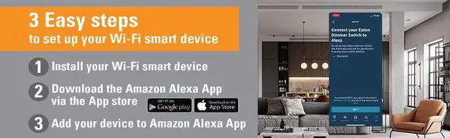 Alt view image 6 of 6 - Eaton WFD30-W-BX-L Wi-Fi Smart Universal Dimmer Works with Alexa, White, Control your Lights From Anywhere