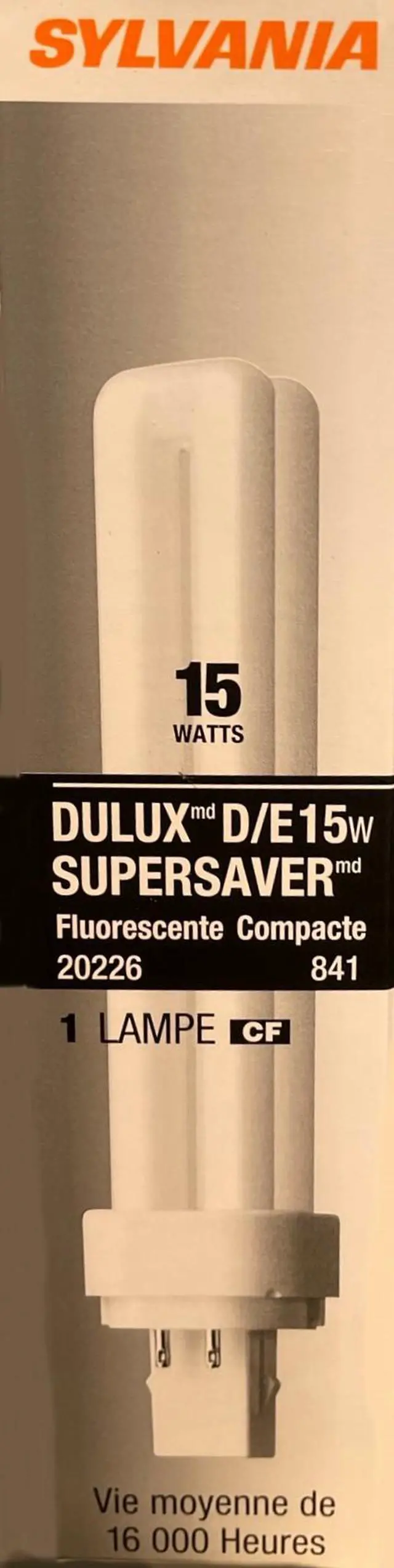 Alt view image 2 of 3 - (case of 50) Sylvania 20226 - CF18DD/E/15W/SS/841/ECO Dimmable 4 Pin Base Compact Fluorescent Light Bulb