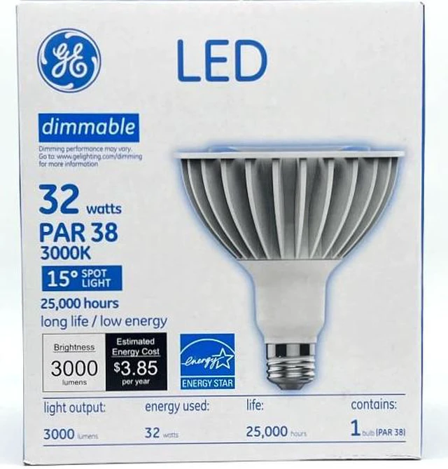 Alt view image 3 of 4 - (case of 6) GE 75447 - LED PAR38, 32 watt, Dimmable LED Light Bulb, 3000K Neutral White, High Output LED 15 degree Spot Lamp