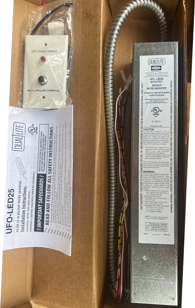 Alt view image 2 of 3 - Hubbell LED Emergency Battery Pack UFO-LED25, 120/277 Vac, emergency back up battery power