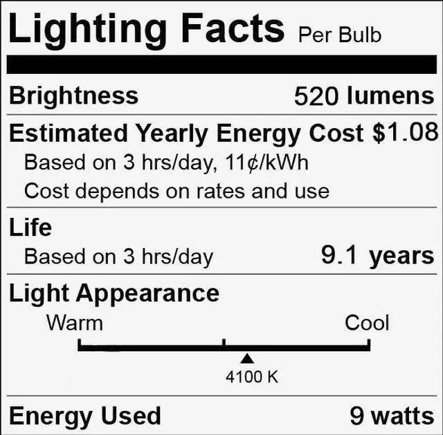 Alt view image 3 of 3 - (case of 10) GE 42171 T3 Spiral CFL, Self-Ballasted, Medium Screw (E26) Base, 40 watt equivalent, Cool White, 9 watts, 520 lumens Compact Fluorescent Light Bulb