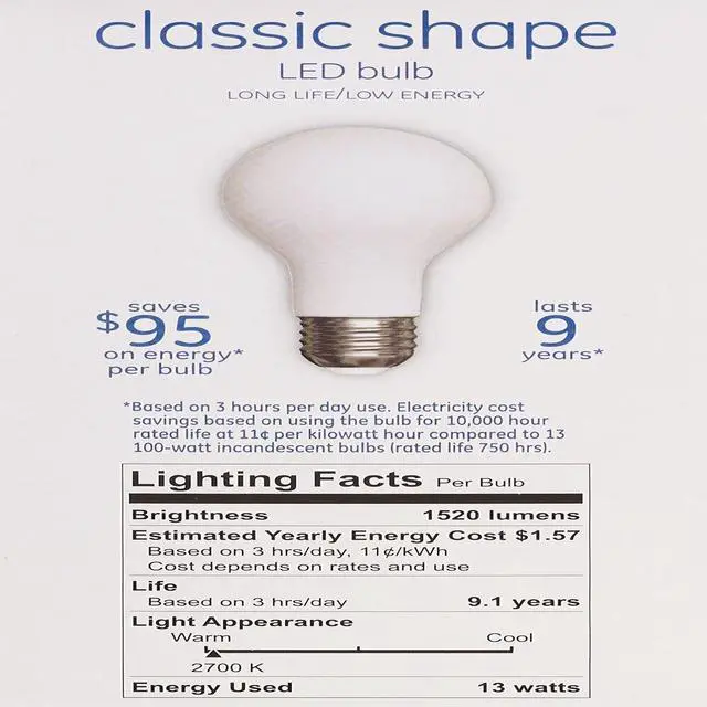 Alt view image 2 of 2 - GE Lighting A19 LED E26 (Medium) 2 pack, 100w replacement 1520 lumens Soft White