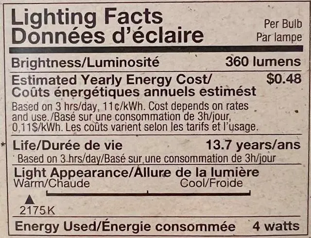 Alt view image 7 of 7 - (12 bulbs) SYLVANIA 79721 Vintage Decorative LED Light Bulb, Efficient 4 Watts, B10, Medium Base, Amber Glass Edison Style, Amber Glow 2175K, Dimmable
