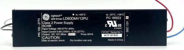 Main image of GE 66923 - 60 watt Output 120-277 volt Input Constant Voltage LED Driver (GELD60DMV12PU 66923)
