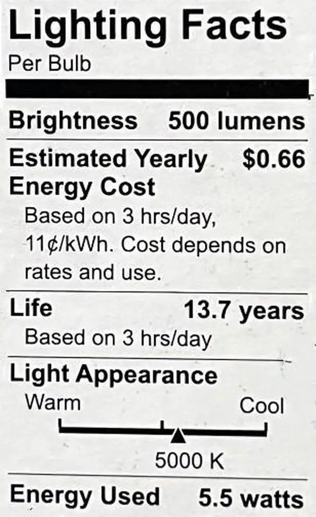 Alt view image 2 of 2 - GE 31756 LED Chandelier Bulb, E12 Candelabra base,  refresh LED energetic daylight, 5.5 watts, 500 lumen, dimmable, clear finish