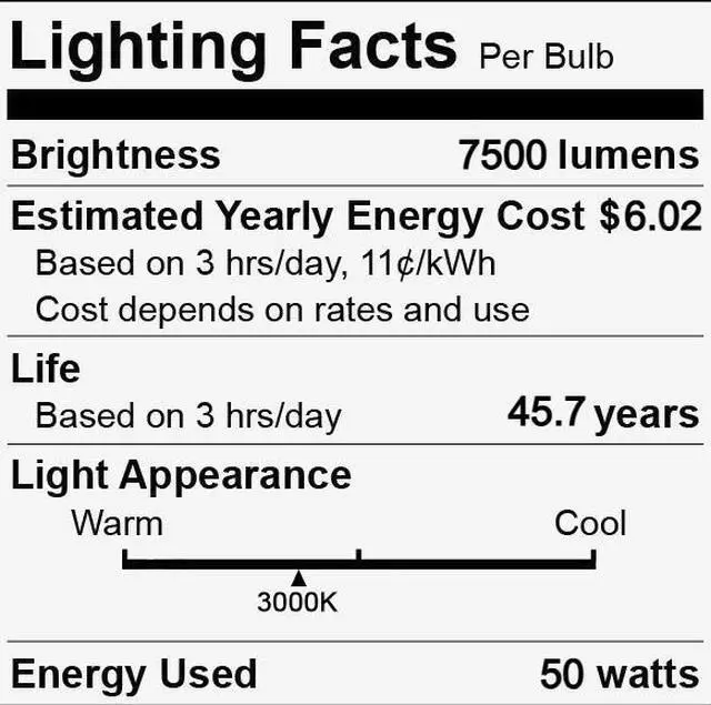 Alt view image 4 of 4 - (case of 3) GE LED 93125012 Omni-Directional LED 50 watt, 3000K, 7500 Lumens, E26 base, HID replacement, LED50ED23.5M/730, LED CornCob Light Bulb, Type B Ballast Bypass