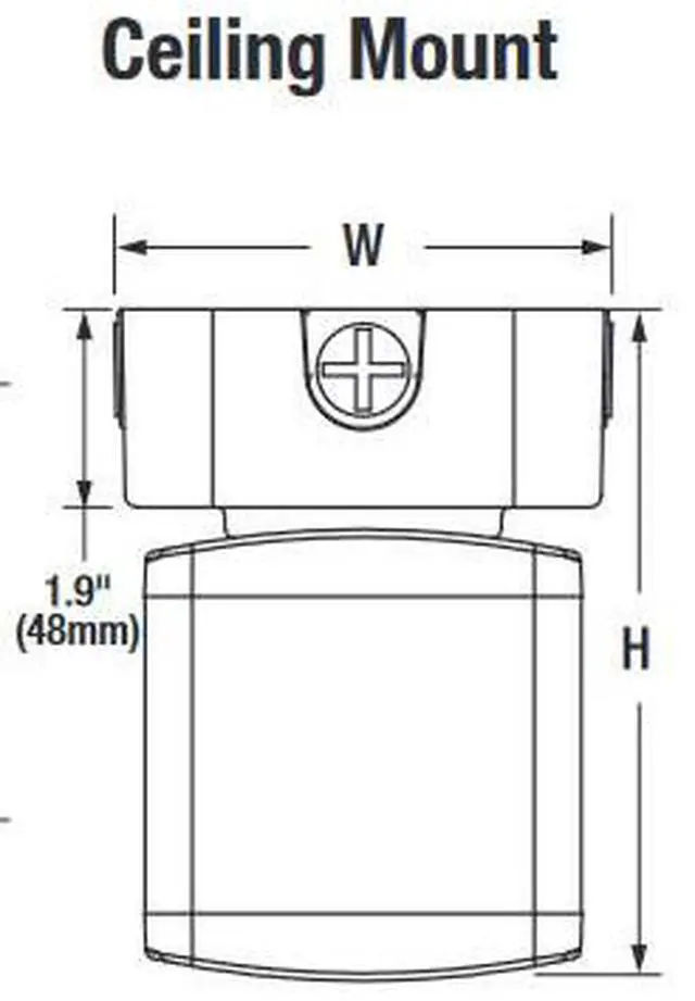 Alt view image 3 of 3 - Sylvania 60213 LED Canopy Fixture, 13 watt, 1390 lumens, 5000K Daylight, Bronze, Square, Ceiling Mount, Type V, 120/277 Volt