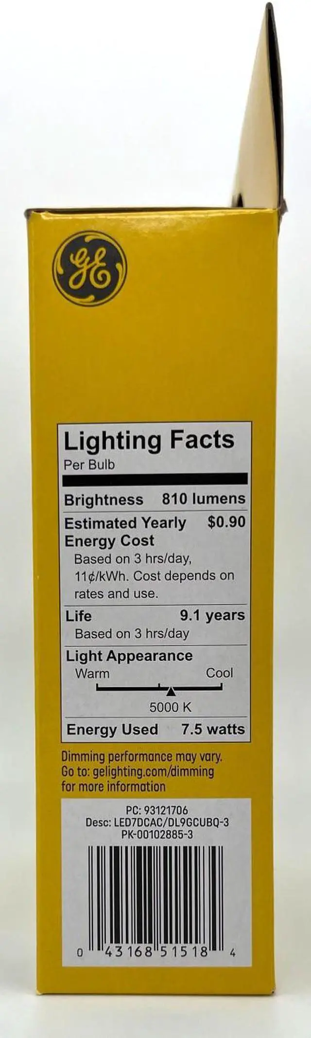 Alt view image 3 of 3 - GE ultra bright LED 100 watt equivalent CA12 Daylight Dimmable Decorative Candle Light Bulb (3 pack)