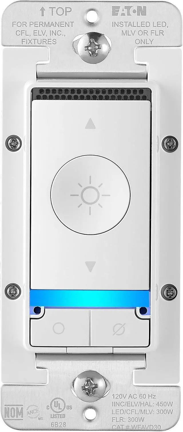 Alt view image 2 of 3 - Eaton WFAVD30-W-BX-L Voice Dimmer with Alexa Built-in, White ? A Certified for Humans Device