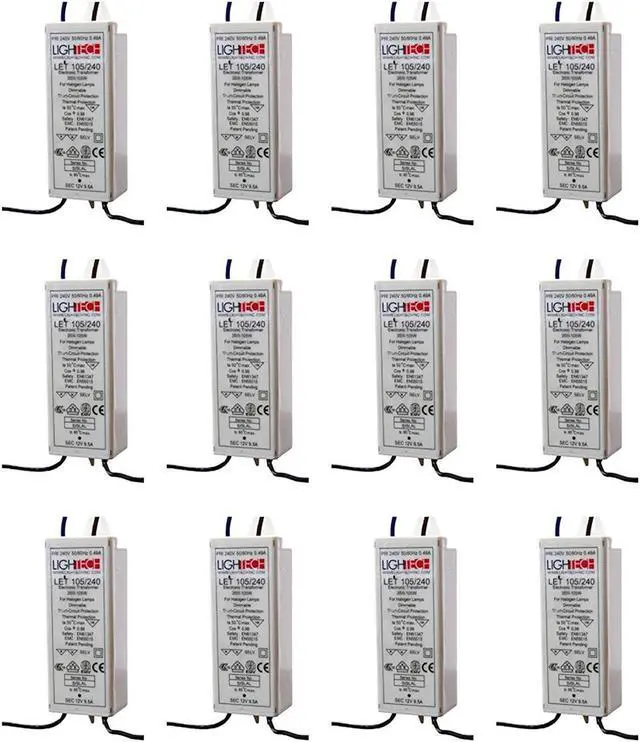 Main image of (case of 12) GE 68663 - 105 watt Output 240 volt Input Electronic Halogen Transformer Lightech (GELT105A24012EU 68663)