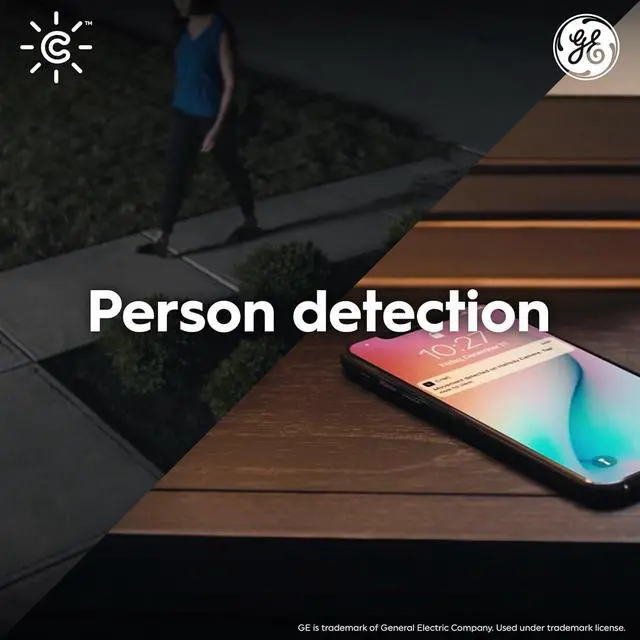 Alt view image 2 of 7 - (2 cameras) GE Cync Outdoor Battery Powered Smart Wi-Fi Camera, 2K HD Resolution & Night Vision, Motion/person detection with mobile alerts, Wireless, works with Alexa and Hey Google