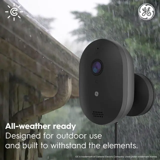 Alt view image 6 of 7 - (2 cameras) GE Cync Outdoor Battery Powered Smart Wi-Fi Camera, 2K HD Resolution & Night Vision, Motion/person detection with mobile alerts, Wireless, works with Alexa and Hey Google