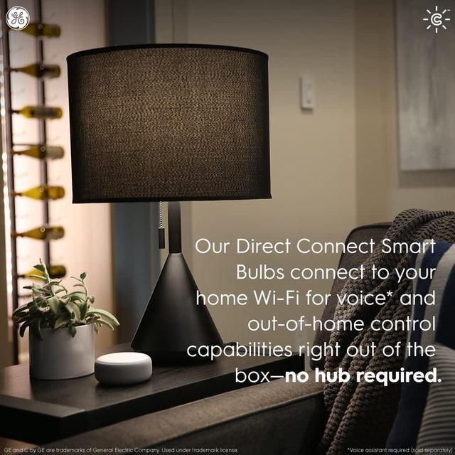 Alt view image 5 of 7 - (2 bulbs)GE CYNC Smart LED Light Bulbs, Color Changing, Bluetooth Enabled, Works with Alexa and Google