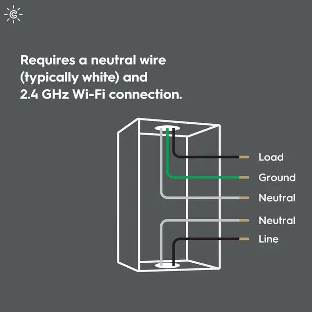 Alt view image 2 of 7 - GE Smart Light Switch, Paddle Style, Neutral Wire Required, Bluetooth and 2.4 GHz Wi-Fi 4-Wire Switch, Works with Alexa and Google (1 Pack)