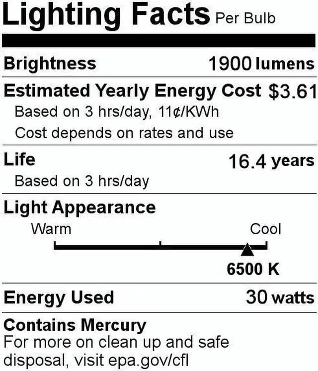 Alt view image 3 of 3 - GE 64242 - F30T12/D/RS Straight T12 Fluorescent Tube Light Bulb, 30 watt, 1900 lumen, Daylight 6500K, 36 inch T12 Fluorescent light bulb, rapid start