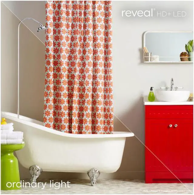 Alt view image 3 of 5 - (6 bulbs) GE reveal LED HD+ Color-Enhancing G25 Globe, 5 watt, 400 lumen, Dimmable LED Decorative Globe Medium Base Frosted  G25 Bulb, 60 watt replacement