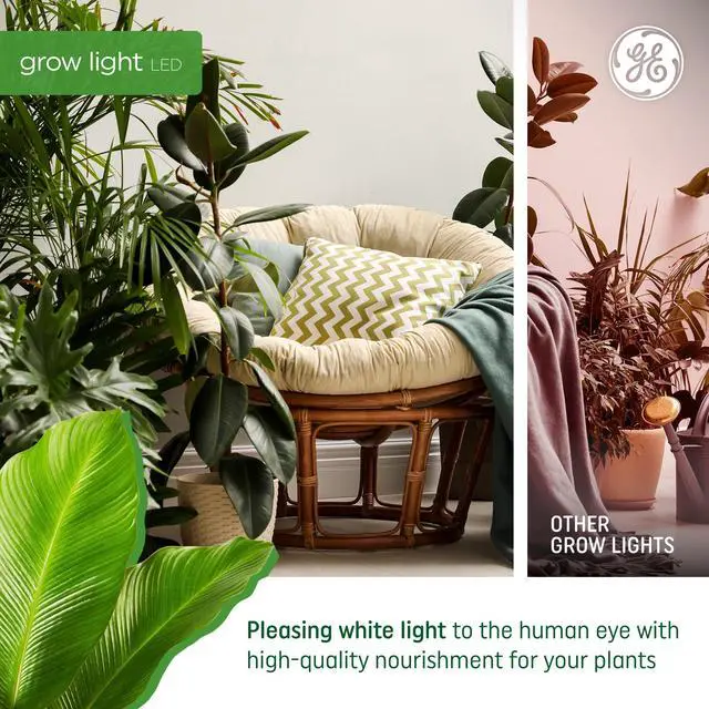 Alt view image 7 of 7 - (2 bulbs) GE Grow Lights for Indoor Plants, BR30 Indoor Floodlight, LED Light Bulbs for Flowers and Fruit, Advanced Red Light Spectrum, 25,000 Hours Lifespan, 15 PPF, (Packaging May Vary)