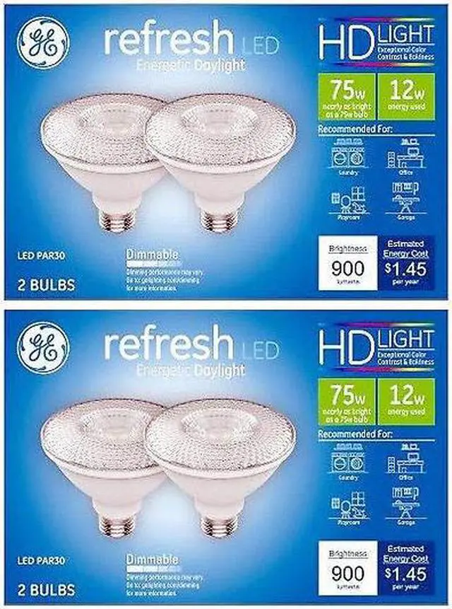 Main image of (pack of 4) GE Lighting refresh LED PAR30, 12 watt, Daylight 5000K, 900 lumens, Dimmable LED Light Bulb