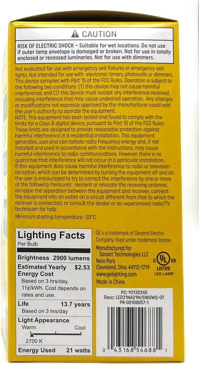 Alt view image 2 of 4 - GE ultra bright LED A21, 21 watt, 2900 lumens, Soft White, Outdoor, Non-Dimmable LED ultrabright Light bulb