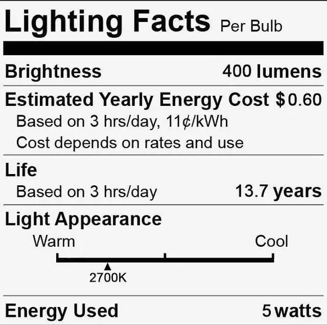 Alt view image 5 of 5 - (6 bulbs) GE reveal LED HD+ Color-Enhancing G25 Globe, 5 watt, 400 lumen, Dimmable LED Decorative Globe Medium Base Frosted  G25 Bulb, 60 watt replacement