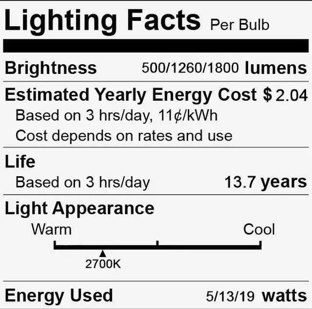 Alt view image 2 of 2 - (case of 3) GE relax LED A21 3-way Light Bulb, 5, 13 or 19 watts, soft white HD Light, 500, 1260 and 1800 lumens, medium base, equivalent to 50-100-150w
