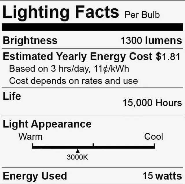 Alt view image 3 of 3 - (8 bulbs) GE classic LED PAR38 Floodlight, 15 watt, 1300 lumen, 3000K warm white, outdoor wet rated, dimmable, medium base