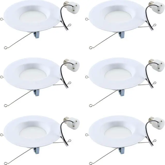 Alt view image 2 of 7 - (case of 6) GE Lighting 47769 refresh LED Downlight, 8 watts, Daylight retrofit kit, White, Indoor Floodlight for 5 or 6 inch recessed downlight, easy LED upgrade, energetic light