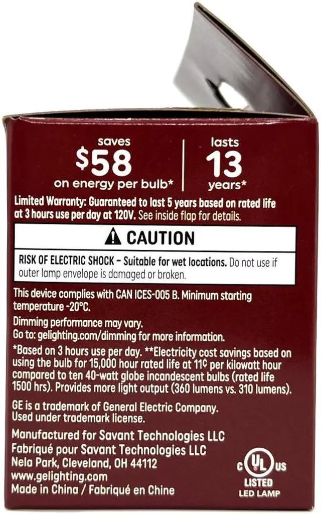 Alt view image 2 of 2 - (2 bulbs) GE relax LED G16.5 Light Bulb, 4.5 watts, 360 lumens, Dimmable, Soft White 2700K, Medium Base, 40 watt equivalent, LED Globe G16.5