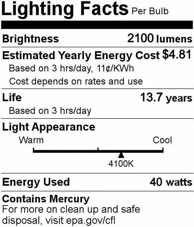 Alt view image 4 of 4 - (6 tubes) GE F40T12 Fluorescent Bulbs, 48 inch Linear Fluorescent T12, 40 watts, 2100 lumens, 4100K Cool White, great for Utility and WorkSpaces, refreshing light