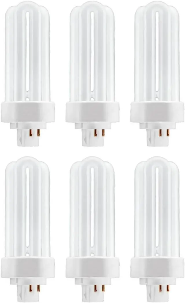 Alt view image 3 of 4 - (6 bulbs) GE Cool White 26 watt Plug-in CFL GX24q-3 Base, 5.2 inch F26TX, 4100K Cool White, 1800 lumen, Compact Fluorescent Light Bulb
